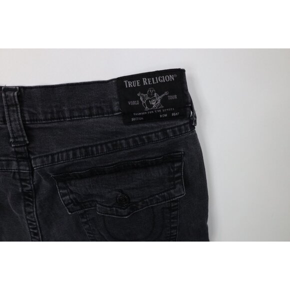 True Religion Mens 42x34 Faded Rocco Relaxed Fit Skinny Leg Denim Jeans Black - Picture 13 of 13